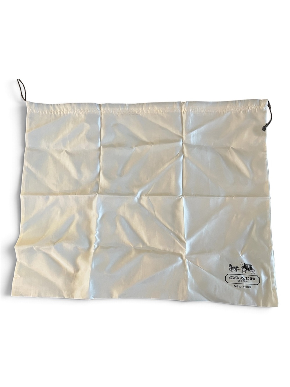 Coach Cream Drawstring Dust Bag with Horse & Carriage Logo